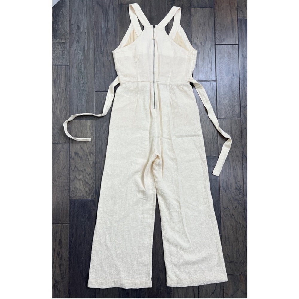 NWT Anthropologie Demi Cream Textured Jumpsuit - Picture 6 of 7
